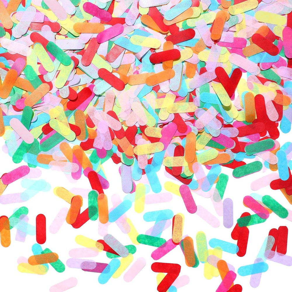 3.52 oz Rainbow Tissue Sprinkle Donut Table Confetti for Baby Shower Birthday