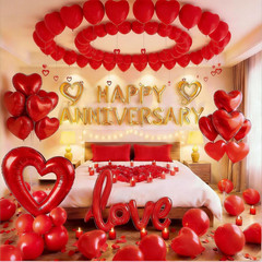 Happy Anniversary Decorations Romantic, Happy Anniversary Sign Banner, Valent…