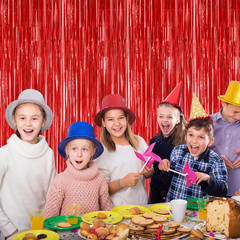 2 Pack Red Tinsel Backdrop, 3.28 FT X 7.05 FT Fringe Curtains, Red Foil Tinsel P