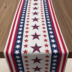 Versatile Indoor/Outdoor Patriotic Table Runner for 4th of July Gatherings