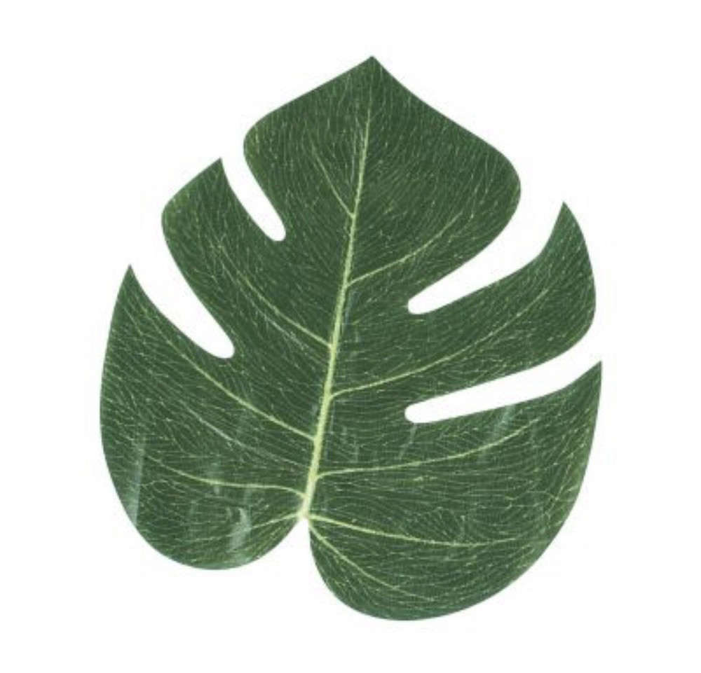 Green Artificial Tropical Luau Leaves Table Decoration Hawaiian Beach Party 12pc