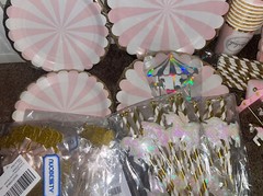 Unicorn Carousel Birthday Party Bundle Plates Cups Backdrop Cupcake Cake Inserts