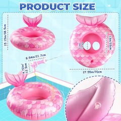 Mermaid Pool Float Toys with Water Gun for Girls Kids 3-5 Years Old, Inflatable