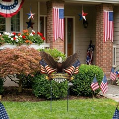 Vibrant 25.1″ Eagle Decor – Perfect for Americana and 4th of July Celebrations