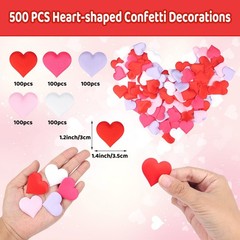 500 PCS Mixed Color Sponge Heart Confetti Valentine Wedding Party Decor