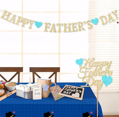 Happy Father’S Day Decorations Banner Glitter Gold Cake Topper Fathers Dad’S