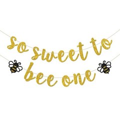 So Sweet to Bee One Banner, Bumble Bee Theme Baby Shower Party Decorations, 1…