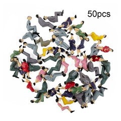 50Pcs Sitting Plastic Figures 1:32? Miniture People Model Human Painted Mixed .