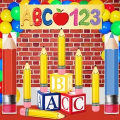4 Pcs Kindergarten Preschool Back to School Decoration Large Abc 123 Backdrop…