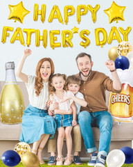 50Pc Fathers Day Balloon Decoration Set Banner Letters Photo Booth Party DecorXL