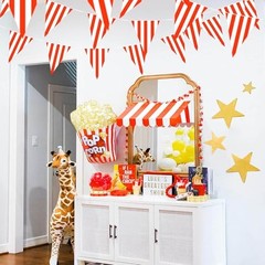 100ft Red and White Striped Pennant Banner, 12×18 Inch red and white banner