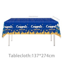 Graduation Decorations 2026 Blue and Gold 37 Pieces Balloons Banner Backdrop Set