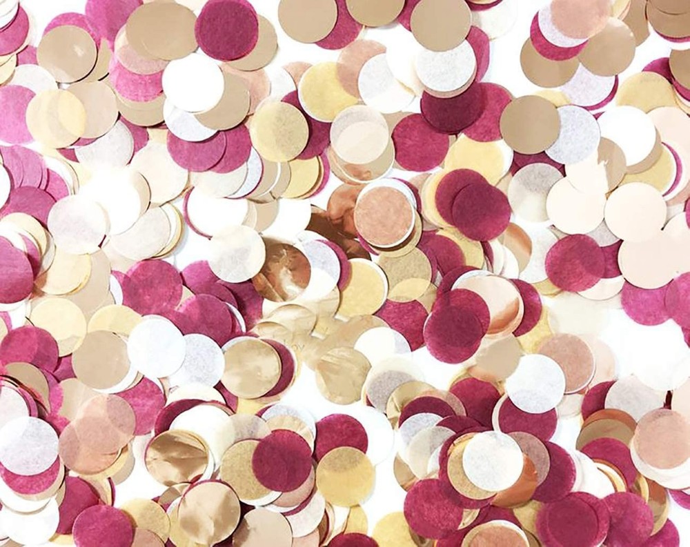 Burgundy Gold Maroon Confetti for Graduation Wedding Fall Table Decorations