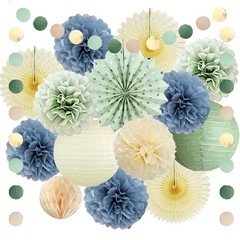 Dusty Blue Sage Green Party Decorations Ivory Sage Green and Dusty Blue Party…