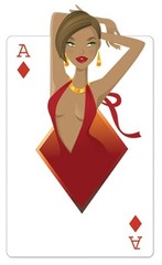 Diamonds ‘Babe’ Playing Card Cardboard Cutout 157cm Tall-Fab for Casino Parties