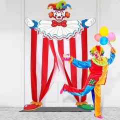3Pcs Halloween Circus Carnival Party Decorations Clown Party Door Banner Backdro