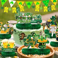 9PCS St Patricks Day Decorations Honeycomb Centerpiece, St Patricks Day Table…
