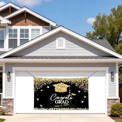 Graduation Decorations 2026 Black and Gold Graduation Backdrop and Congrats …