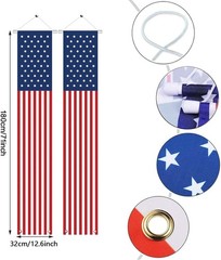 Star Striped American Flag Banners for Patriotic Events, Indoor Outdoor Decor