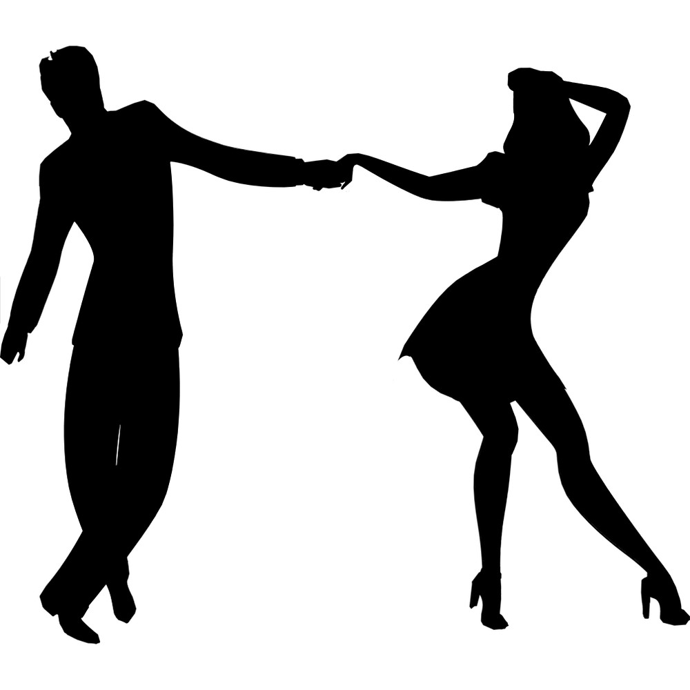 SP12466 Lifesize Swing Jive Dancing Silhouette Couple Cardboard cutout Standee