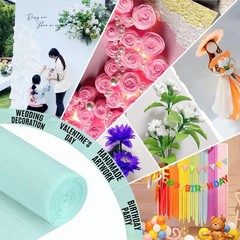 Crepe Paper Roll 17 In x 8.2 Ft 3 Rolls Azure Blue DIY Flower Making Set