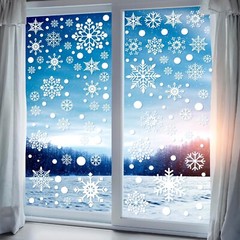 321pcs Christmas Window Clings for Glass Windows 9sheets Snowflake