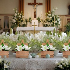 6 Sets First Communion Table Decor Easter Wooden Cross Centerpieces Artificia…