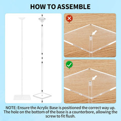 10 Pack 24 Inch Reusable Acrylic Balloon Stand Kit – Heavy Duty, Adjustable Heig