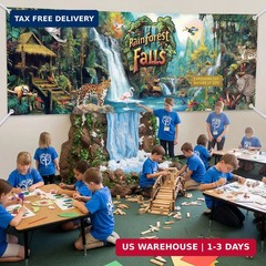 Frienda 18 x 6 ft Rainforest Falls Backdrop Decoration Extra Large 2026 VBS Back