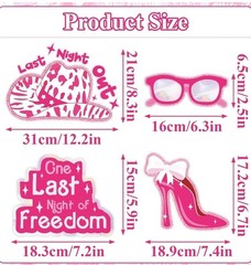 36 Pcs Bachelorette Photo Booth Props Pink Girls Birthday Decorations Photo