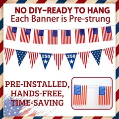 250th Anniversary Decorations 250 Anniversary USA Flags Including 12 Small Am…
