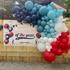 Red Blue White Balloons, 60 PCS 12 inch Navy Light Blue Red and White Balloon…