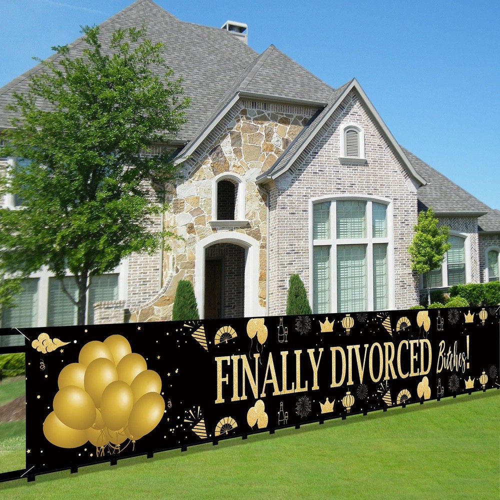 Finally Divorced Banner Decorations, 20 inches x 118 inches, Multicolor