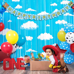 Cartoon Toy Inspired Story Birthday Party Decoration, 2 Pack Story Party Photo B