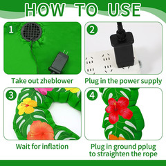 8.2 Ft Tropical Hawaiian Inflatable Arch Summer Luau Party Decoration Monstera L
