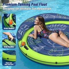 Inflatable Tanning Pool Floats Adult Extra Large Round Rafts River Lake Floats
