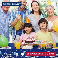 Tegeme Navy Blue Party Supplies Stars Happy Birthday Tablecloths Starry Confetti