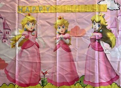 Princess Peach Backdrop Birthday Banner for Princess Peach Birthday Party – New