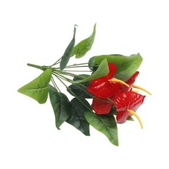 Artificial for Red Hot Poker Plant with Green Leaves for Table Centerpiece