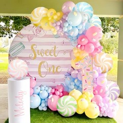7 Colors Macaron Candy Balloons 18 Inch/Round Lollipop Foil Balloons for Spri…