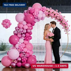 153PCS Pink Balloon Arch Garland Kit Hot Pink Birthday Baby Shower Decorations
