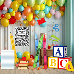 14 Pcs Giant Back to School Decorations School Theme Party Decorations ABC Alpha