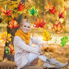 30 PCS Fall Maple Leaf Hanging Swirls Thanksgiving Ceiling Decor Streamers