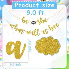 Halodete He or She What Will it Bee Banner, Bumble Bee Boy or Girl, Baby Show…