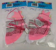 LOT of 2 Unicorn & Rainbow Felt Banner Sign Birthday Kids Party Supplies