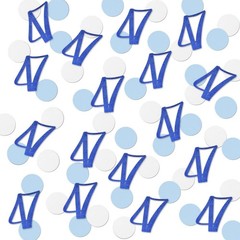 200 PCS Blue Glitter Number 47 Confetti Anniversary Party Table Decor