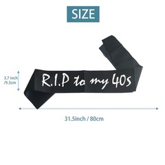 RIP to My 40s Sash Happy 50th Birthday 50 Years Old Funny Gifts Black Party