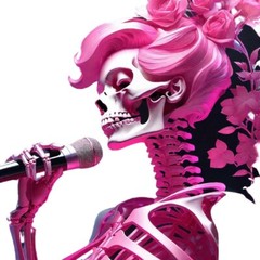 halloween decoration Female Skeleton Singer Set Of 2 A3