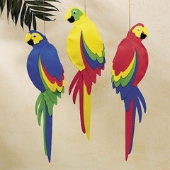 Jumbo Foam Parrot 21″ Hanging Decoration Tropical Luau Jungle Safari Party Bird