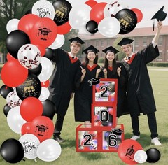 Graduation Decorations 2026 107 Pcs Balloons Light Boxes Set